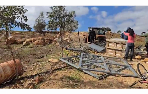 Thumbnail preview image for the video titled: Notorious settler thug assaulted an activist while invading a Palestinian yard in Duma