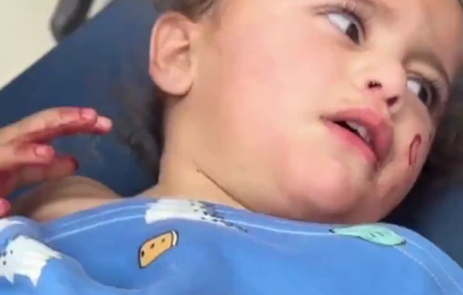 Thumbnail preview image for the video titled: An Israeli drone strike targeted a displaced persons’ tent in the Al-Mawasi killing a child