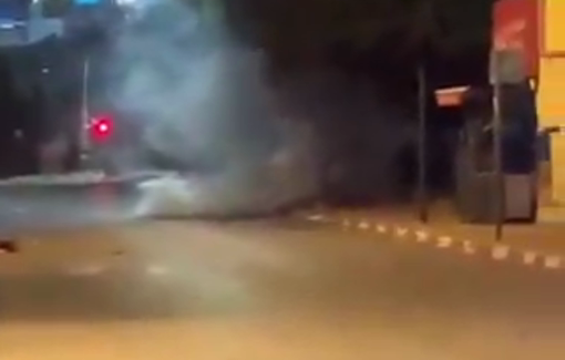 Thumbnail preview image for the video titled: Israeli forces fire gas canisters between Palestinian residential homes while storming the city of Nablus in the occupied West Bank.