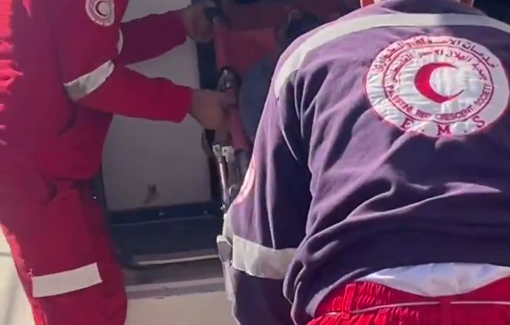 Thumbnail preview image for the video titled: An Israeli drone targeted a group of civilians near Al-Nour Mosque