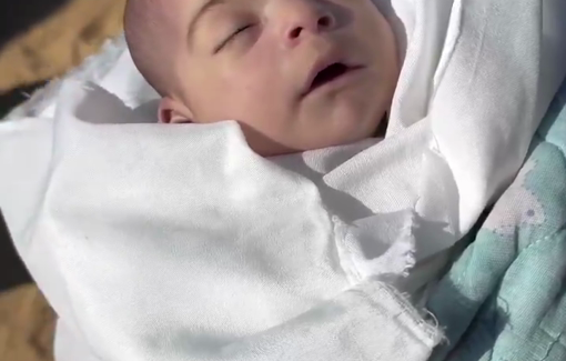 Thumbnail preview image for the video titled: Infant Sham Yusuf Al-Shambari (60 days old) passed away in her family’s tent due to the extreme cold in Al-Mawasi