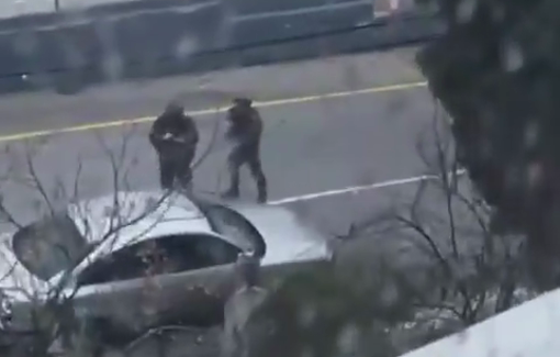 Thumbnail preview image for the video titled: Israeli occupation forces stop vehicles during their raid on the village of Kafr Malik