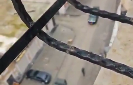 Thumbnail preview image for the video titled: Israeli soldiers drove in Shuafat RC, threaening resident with speaklouder