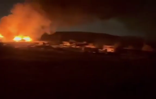 Thumbnail preview image for the video titled: Settlers attack Khillat al-Sidra in the Makhmas area, burning homes and citizens’ property