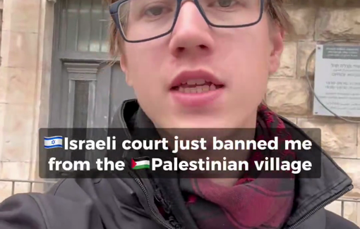 Thumbnail preview image for the video titled: Andrey banned from the Palestinian village of Ras al-Auja for three weeks because of a complaint of Zvi Sukkot