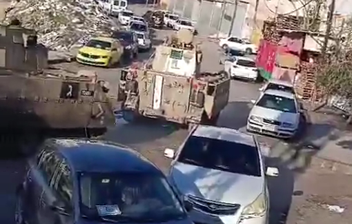 Thumbnail preview image for the video titled: Israeli forces invaded Hebron with large scale military forces