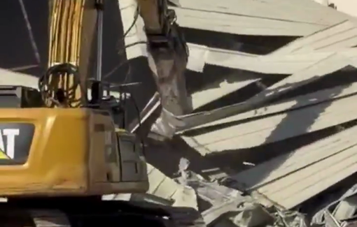 Thumbnail preview image for the video titled: Israeli news platform Channel 14 reports the destruction of UNRWA compound using the caption "a soothing sound"