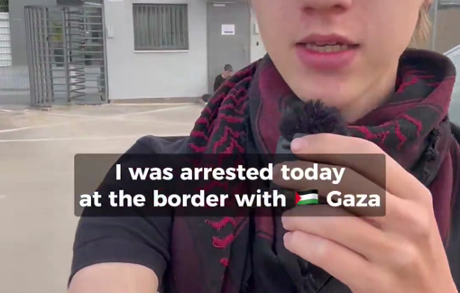 Thumbnail preview image for the video titled: Andrey X arrested by the Israeli police, while covering an anti-Zionist demonstration near the Gaza border fence