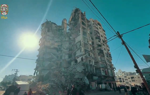 Thumbnail preview image for the video titled: In Gaza City, the buildings left in ruins by the Israeli shelling pose a danger to the lives of civilians