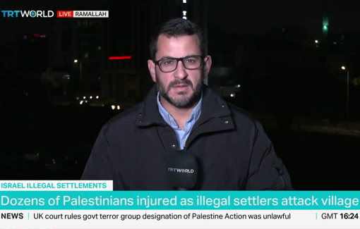 Thumbnail preview image for the video titled: Dozens of Palestinians injured after Israeli illegal settlers launched a coordinated assault on residents and property in Talfit