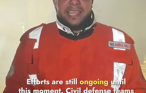 Thumbnail preview image for the video titled: Palestinian Civil Defense face severe shortages in firefighting equipment, vehicles, and water tankers needed to contain the blaze due to the Israeli siege