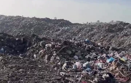 Thumbnail preview image for the video titled: Huge piles of garbage that Israel has prevented from being transferred are worsening sanitation conditions for the population