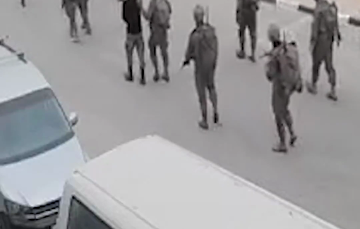 Thumbnail preview image for the video titled: Israeli forces arrested a Palestinian Civil Defense member during a raid in the Salfit