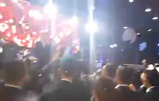 Thumbnail preview image for the video titled: Israeli Orthodox crowd dancing and singing to the sound of "May your village burn" song