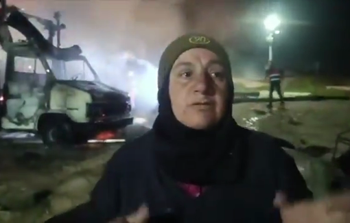 Thumbnail preview image for the video titled: A woman testifies of the violence of the pogrom carried out by Israeli settlers in her community