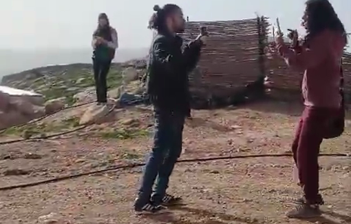 Thumbnail preview image for the video titled: Settler Bnayahu Ben Shabat harrassing an activist in Duma