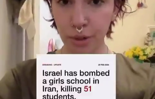 Thumbnail preview image for the video titled: One of the hasbara videos attempting to attribute the US-Israeli airstrike on the Minab elementary school to the Iranian army