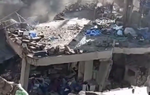 Thumbnail preview image for the video titled: An Israeli sergant publishing him destroying a Palestinian building with a caption “Beauty After Chaos”