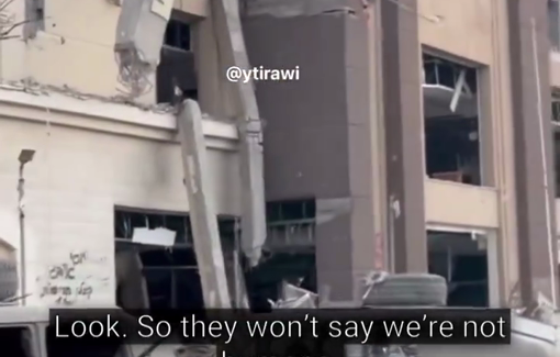 Thumbnail preview image for the video titled: An Israeli master sergeant from the Nahal Brigade mocks the destruction of Azhar University