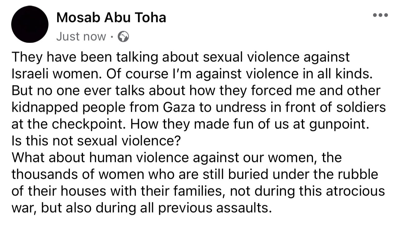 Thumbnail preview image for the video titled: "But no one ever talks about how they forced me and other kidnapped people from Gaza to undress in front of soldiers at the checkpoint"