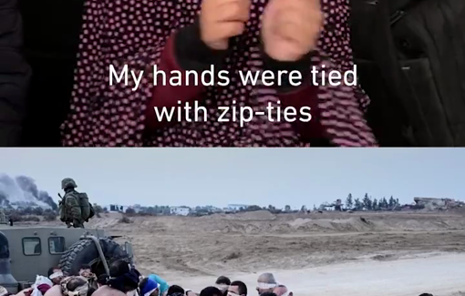 Thumbnail preview image for the video titled: Hadeel Yousef Issa al-Dahdouh, from Gaza, describes being taken away from her young sons and mistreated during 54 days of Israeli detention