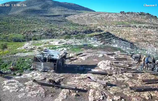 Thumbnail preview image for the video titled: Israeli settlers pepper spraying the two Palestinian boys in Duma