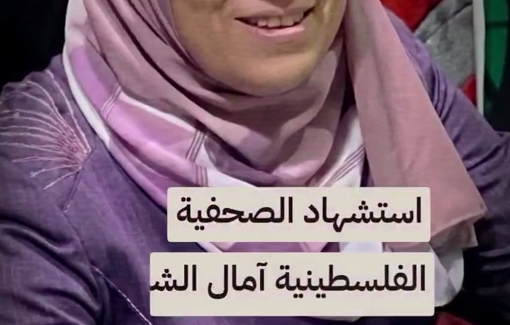 Thumbnail preview image for the video titled: The Joournalist Amal Hamad Al-Shamali was killed after an Israeli strike targeted tents sheltering displaced people