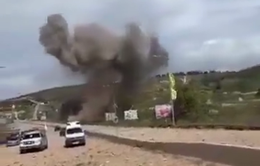 Thumbnail preview image for the video titled: The second airstrike that targeted the Qasmiya Bridge over the Litani River