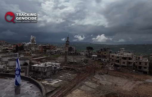 Thumbnail preview image for the video titled: In Al-Khiam, southern Lebanon, Israeli units began the systematic destruction of the village, starting with the mosque's minaret