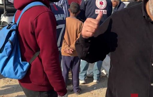 Thumbnail preview image for the video titled: 8 policemen were martyred as a result of Israeli forces targeting their vehicle on Salah al-Din Street in the Gaza Strip.