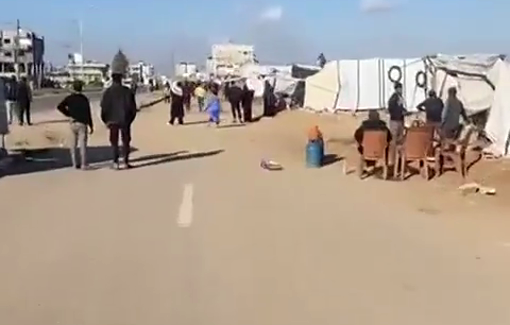 Thumbnail preview image for the video titled: Aftermath of Israeli strike on the Bureij camp