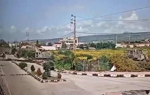 Thumbnail preview image for the video titled: Excavation work by the Israeli army was observed in Naqoura, near the UNIFIL headquarters
