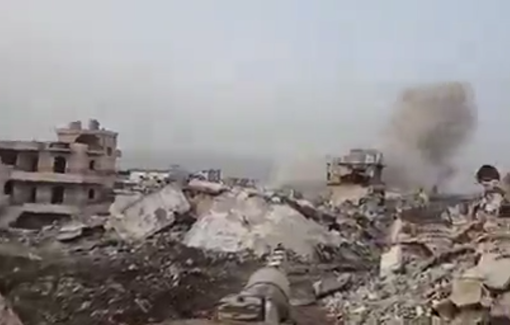 Thumbnail preview image for the video titled: Footage shared by Hebrew platforms shows the Israeli army destroying and demolishing villages in southern Lebanon.