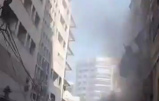 Thumbnail preview image for the video titled: Israeli bombing of Ain el-Mreisse, Beirut, during the "Eternal Darkness" operation on Lebanon