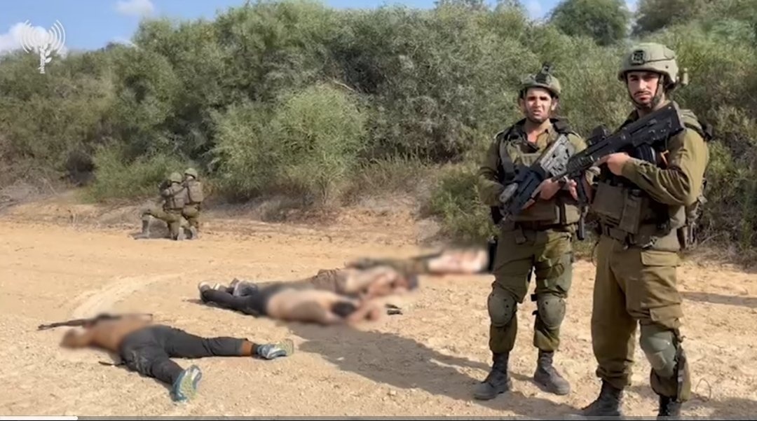 Thumbnail preview image for the video titled: On-camera murder of surrendering Palestinians on October 11, 2023 by Lt. Col. Daniel Luria