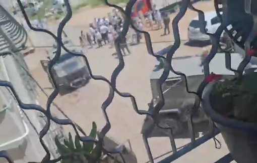 Thumbnail preview image for the video titled: Jabal Jales invaded by dozens of settlers attacking properties and residents under the protection of the soldiers