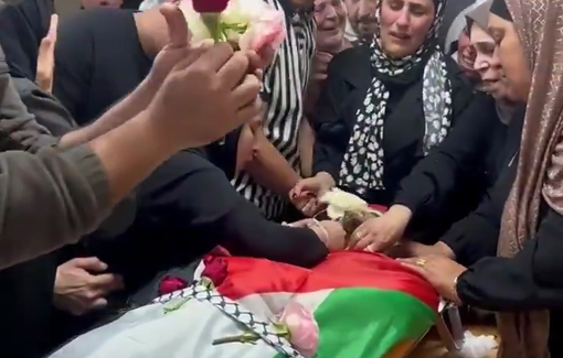 Thumbnail preview image for the video titled: Farewell and funeral of the Palestinian youth Nayef Samaro, sniped by Israeli forces raiding the city of Nablus