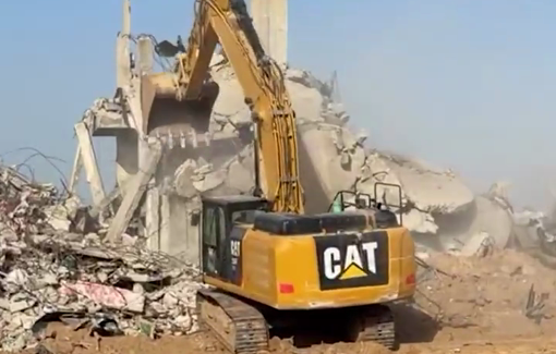 Thumbnail preview image for the video titled: Israel's bulldozers continue razing Gaza
