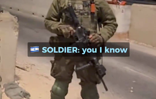 Thumbnail preview image for the video titled: Israeli checkpoint 100 meters from Taybeh Junction, but soldiers refuse to stop settler harassment
