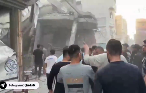 Thumbnail preview image for the video titled: Rescue efforts following Israeli airstrike on a mourning house in Nuseirat camp
