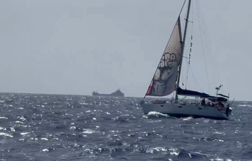 Thumbnail preview image for the video titled: The flotilla’s vessel Munki has been attacked by Israeli Naval forces
