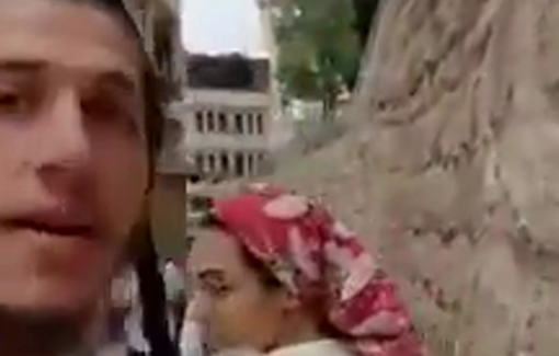 Thumbnail preview image for the video titled: A settler outside the Armenian Catholic Church in Jerusalem: "The Christians need to be thrown out of here."
