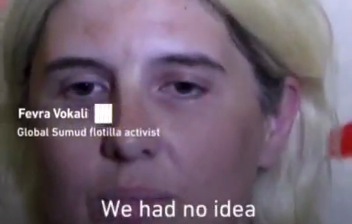 Thumbnail preview image for the video titled: Greek Global Sumud Flotilla activists: “We had no water, no food, no toilet paper. We slept in containers, stacked one on top of one another."