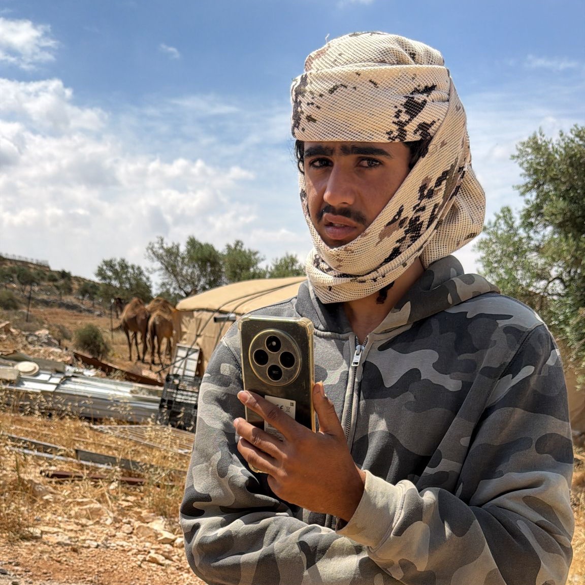 Thumbnail preview image for the video titled: Israeli settler perpetrating violence against the Bedouin community near Taibeh