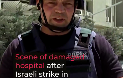 Thumbnail preview image for the video titled: Operating rooms and medical equipment at Jabal Amel Hospital were destroyed, while doctors continue treating patients.