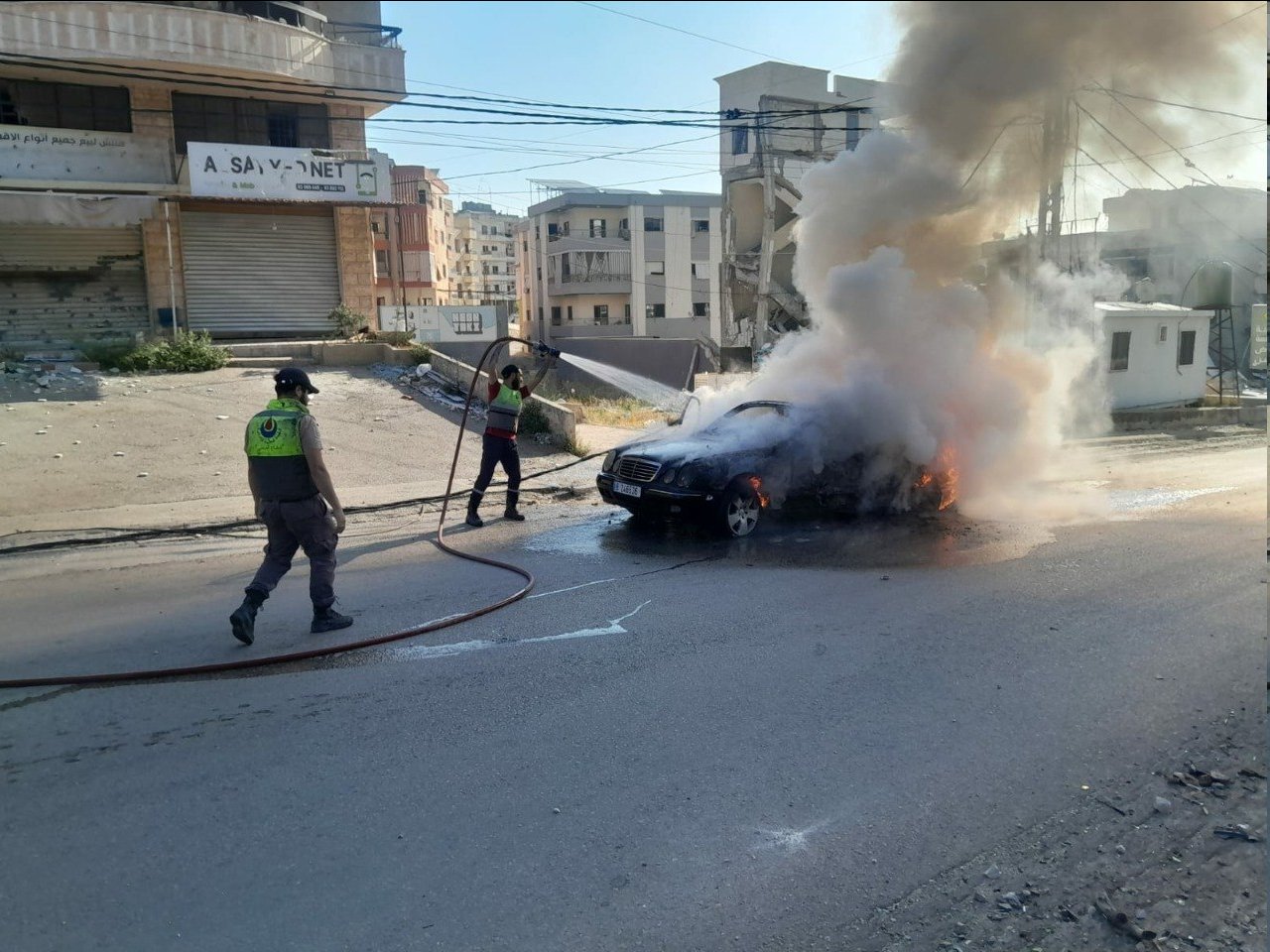 Thumbnail preview image for the video titled: An Israeli drone struk a vehicle in Toul, Lebanon