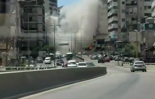 Thumbnail preview image for the video titled: Israeli warplanes targeted the southern suburbs of Beirut with two missiles