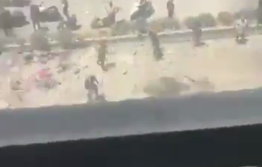 Thumbnail preview image for the video titled: In Dahiyeh, man is talking to his sister from the site of the Israeli strike, reassuring her about himself