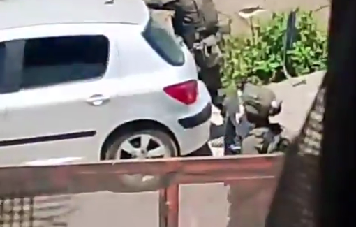 Thumbnail preview image for the video titled: Israeli forces fired tear gas canisters on worshippers in Al-Mughayyir