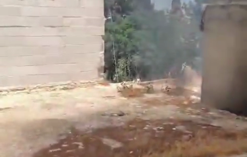 Thumbnail preview image for the video titled: Israeli forces fired tear gas canisters as worshippers in Al Mughayyir